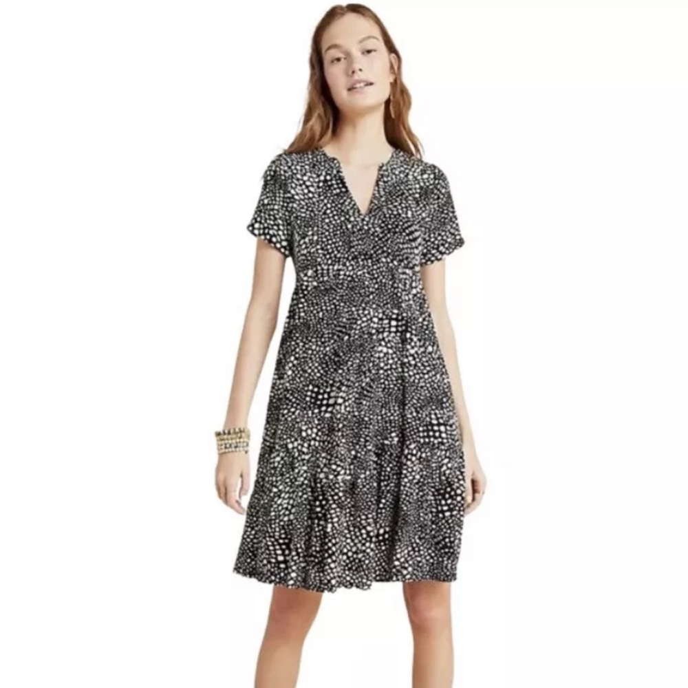 Anthropologie Maeve Women's Size Small Satcha Baby Doll Dress Polka Dot Tiered